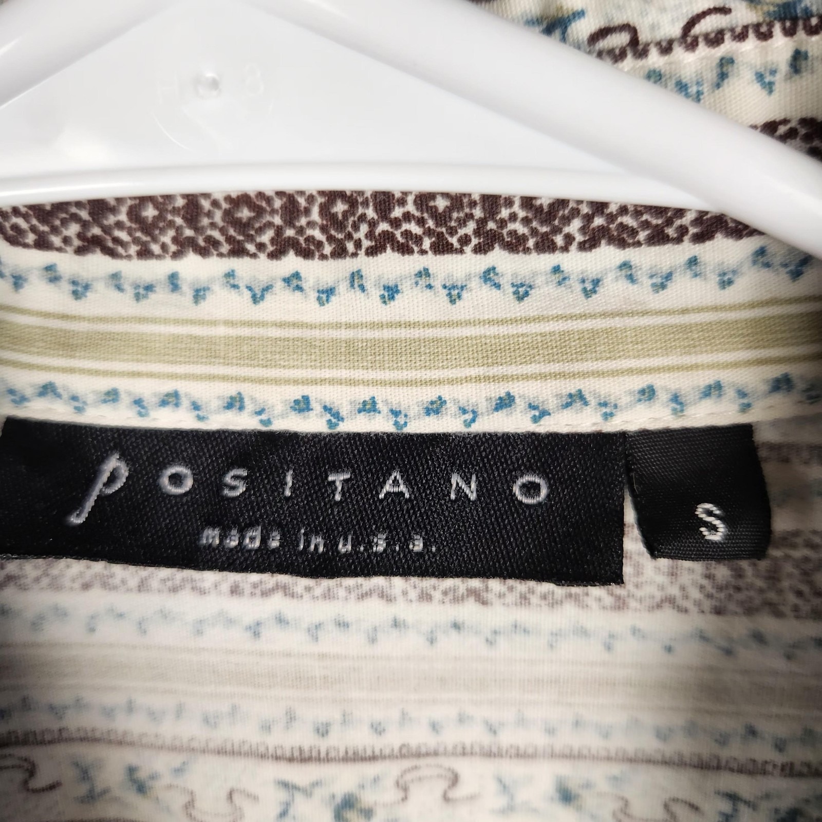 Vintage Positano Shirt Mens Small Stripe Long Sleeve Button Front Made Usa — image 3 of 8
